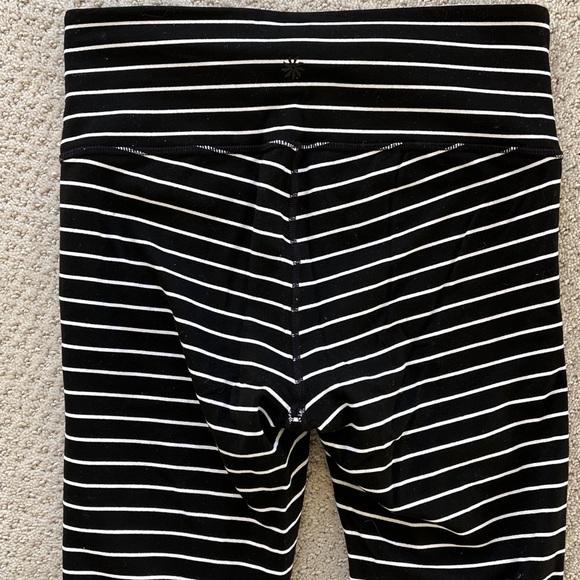 Athleta Leggings Black and White Striped full length pants yoga - Picture 5 of 9